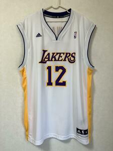 【希少】 NBA　ドワイト・ハワード LAKERS ロサンゼルス・レイカーズ adidas アディダス ユニフォーム ジャージ バスケ XL　美品　白