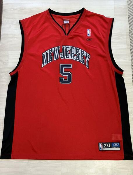 【美品】 NBA NETS KIDD ＃5 ジェイソン・キッド reebok　リーボック製 ニュージャージー・ネッツ ユニフォーム 当時物 バスケ シャツ