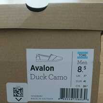 新品 TOMS スリッポン 8,5 26,5㎝ Avalon Duck Camo_画像5