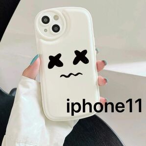 ★iphone11★シンプル かわいい 韓国 顔 ホワイト iphoneケース