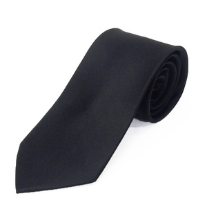  formal necktie black satin plain silk 100%te freon processing . type * funeral *. another type mail service possible FNT02