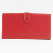 LOEWEロエベ Wホック長財布 レザー 赤 スペイン製 ヴィンテージ 良品 正規品_画像1