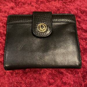  beautiful goods vintage Dior Christian Dior leather original leather folding purse folding twice purse 
