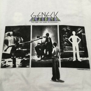 C08 バンドTシャツ ジェネシス 白黒リンガーT the lamb lies down on broadway GENESIS 裾シングルステッチ ヴィンテージ の画像3