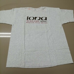 C08 バンドTシャツ　アイオナ　ヴィンテージ　シングルステッチ　杢グレー　IONA the book of hells with beyond these shores 未使用品