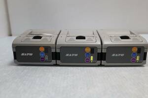 E3559 Y ３個セット） SATO バーコードプリンタ プチラパン PT200e-B2 携帯プリンター サーマルプリンター バッテリー PT/MB200-BAT 付き
