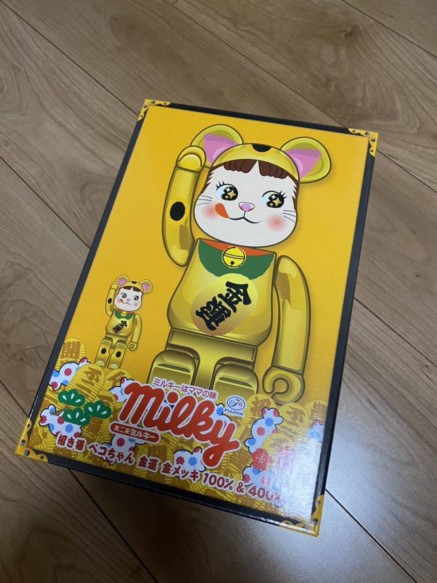 Yahoo!オークション -「be@rbrick 招き猫 ペコちゃん 金メッキ 100