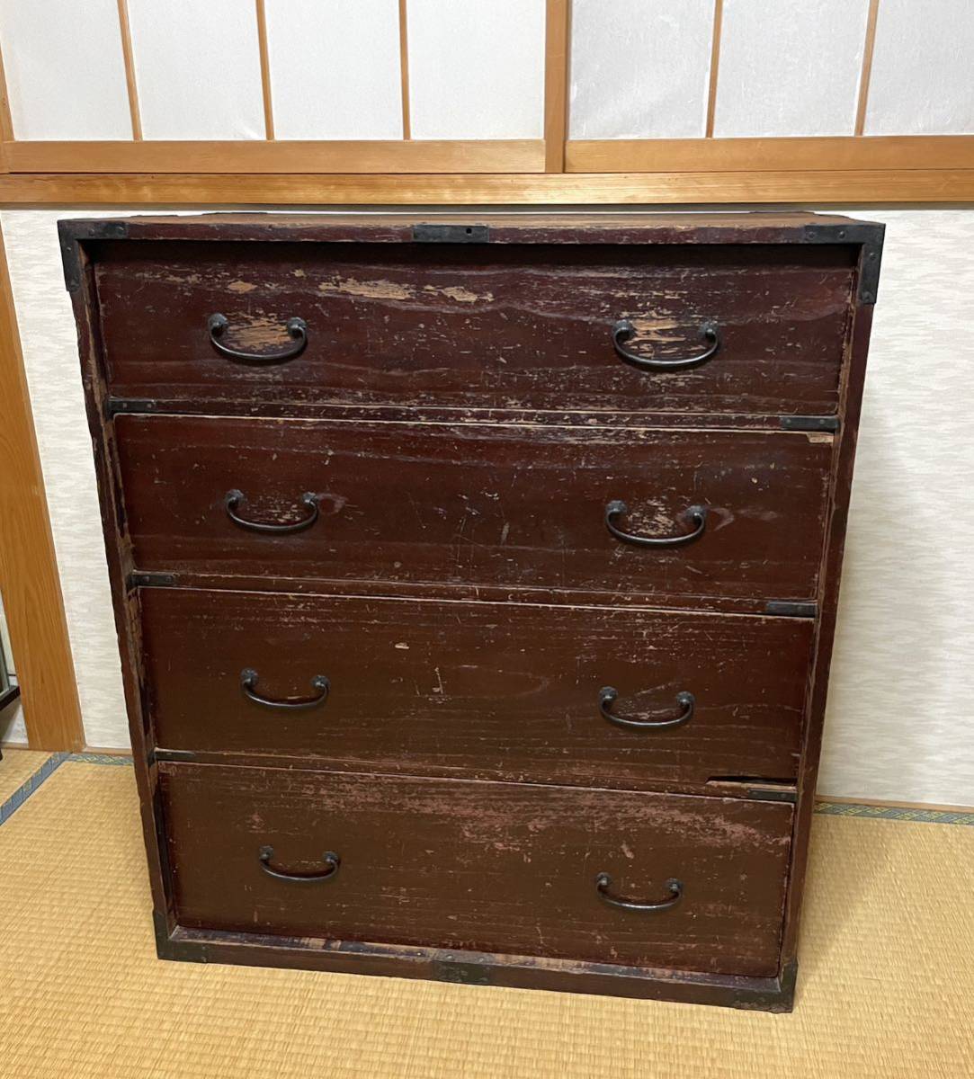 時代家具大正ロマン箪笥タンス和箪笥チェスト4段時代箪笥レトロ古家具