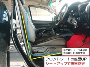 トヨタ ハイラックス REVO フロントシート 座席 取付位置 アップ 調整 ボルト セット TOYOTA HILUX GUN125 運転席 助手席 シート下スペース