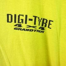 ◎希少！DUNLOP ダンロップ 4x4 GRANDTREK DIGI-TYPE◆半袖 Tシャツ 車 ヴィンテージ 当時物！◆メンズ 黄 約Lサイズ◆A2202_画像5