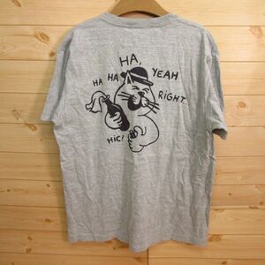 ◎良品！A.FOUR Labs エーフォーラブス◆半袖 Tシャツ バックプリント YEAH RIGHT...◆メンズ グレー Mサイズ◆A2325