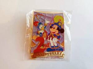 ◆祝！ファンタジースプリングス◆TDS東京ディズニーシー2周年 ピンバッジ ミッキー紫 非売品◆