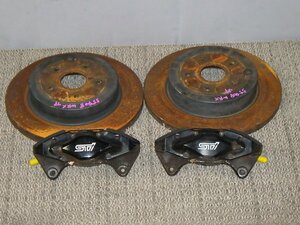 H29年 WRX STI VAB 純正 brembo リア 左右 キャリパー ローター 黒 ブレンボ ブレーキ[ZNo:05005448]