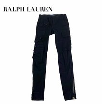 中古 ラルフローレン RALPH LAUREN カーゴパンツ 黒 レディース サイズ4_画像1