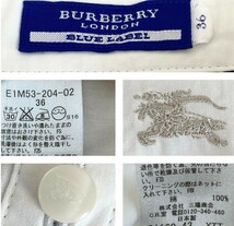 中古 バーバリーブルーレーベル BURBERRY BLUELABEL 長袖 ブラウス 白 ノバチェック レース レディース サイズ36_画像7