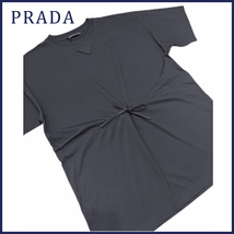 新品プラダPRADAメンズ　クルーネックTシャツ　黒　#M★_画像1