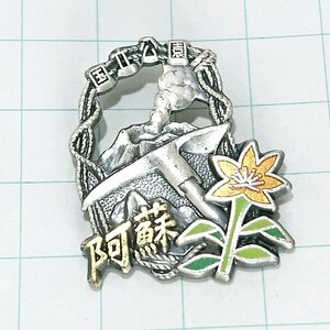 送料無料)阿蘇 ご当地 観光地 登山 山登り 旅行 記念 山バッジ ピンバッジ PINS ピンズ A18535