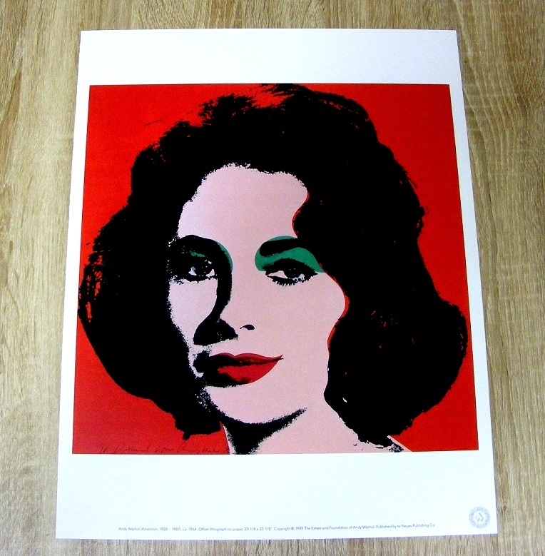 Andy Warhol Liz 1964 (Elizabeth Taylor), 1989 cartel alemán, Obra de arte, Cuadro, gráfico