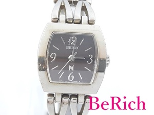 セイコー SEIKO レディース 腕時計 4N21-5440 スクエア 黒 ブラック 文字盤 SS ブレス 【中古】 ht1504