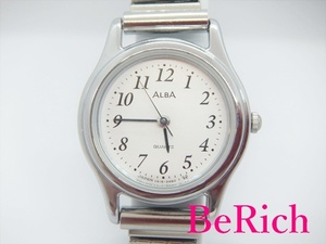 セイコー SEIKO アルバ ALBA レディース 腕時計 V515-6481 白 ホワイト 文字盤 SS シルバー クォーツ ウォッチ 【中古】 ht3948