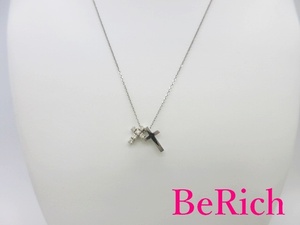 4℃ ヨンドシー pt850 クロス モチーフ ネックレス ペンダント 透明石 プラチナ 宝石 ジュエリー アクセサリー 【中古】 ba2440