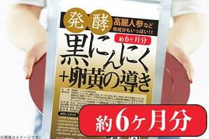 送料無料【6か月分】 発酵黒にんにく＋卵黄 360粒*高麗人参 すっぽん 黒マカ 6カ月分★複数有・即決