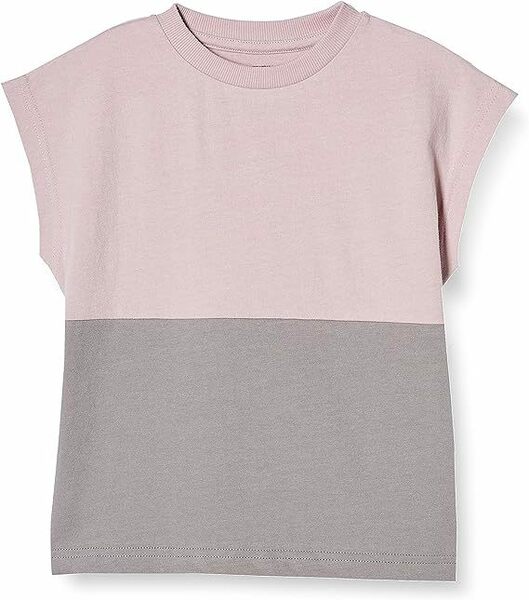  【100cm】 LOOK by BEAMS mini バイカラー Tシャツ ラベンダー×グレイッシュベージュ ルック バイ ビームスミニ 女の子 送料無料 匿名