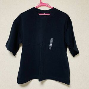 【UNIQLO】ユニクロ オーバーサイズTシャツ 五分袖 五分丈 レディース サイズM ブラック