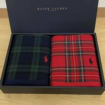 RALPH LAUREN ラルフローレン ハンドタオル 2枚セット　グリーン　レッド　チェック　no.87_画像2