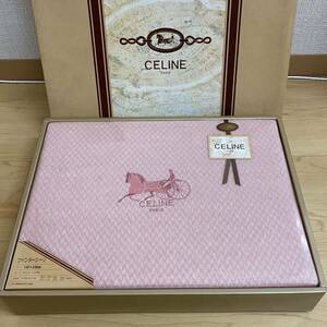CELINE セリーヌ ウインターシーツ 140×240　アクリル100％　ピンク　馬車刺繍　no.89