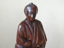 一刀彫　坂本龍馬像　全高６５cm　木彫　置物　一木造_画像5