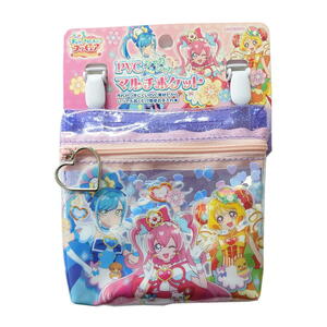 デリシャスパーティープリキュア PVCシャカシャカマルチポケット キッズポシェット ハンカチ入れ ティッシュ入れ 