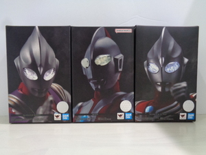 即決　新品未開封品 S.H.Figuarts(真骨彫製法) ウルトラマン、ウルトラマンティガ マルチタイプ　パワータイプ　3種セット フィギュア