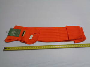 ２５ｃｍ　オレンジ　FIN TEX　ナイロン１００％　ハイソックス　靴下　昭和レトロ　未使用