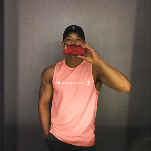 【Mサイズ】【ピンク】　タンクトップ ノースリーブ 大きいサイズ メンズトップス Tシャツ