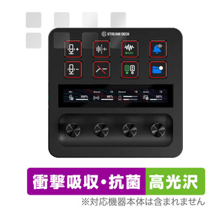 Elgato STREAM DECK + LCDキートップ部 保護 フィルム OverLay Absorber 高光沢 ストリームデック + 衝撃吸収 ブルーライトカット 抗菌