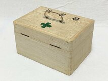 12517/昭和レトロ 木製 救急箱 緑十字 アンティーク ビンテージ 当時物_画像2
