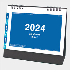 New 2024年卓上カレンダー ワントーン6ウィーク blue SG937