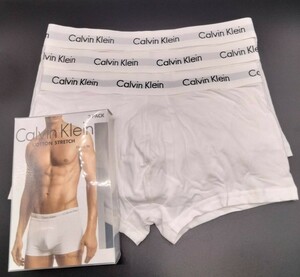 Calvin Klein(カルバンクライン) ローライズボクサーパンツ ホワイト Mサイズ 3枚 メンズボクサーパンツ 男性下着 U2664