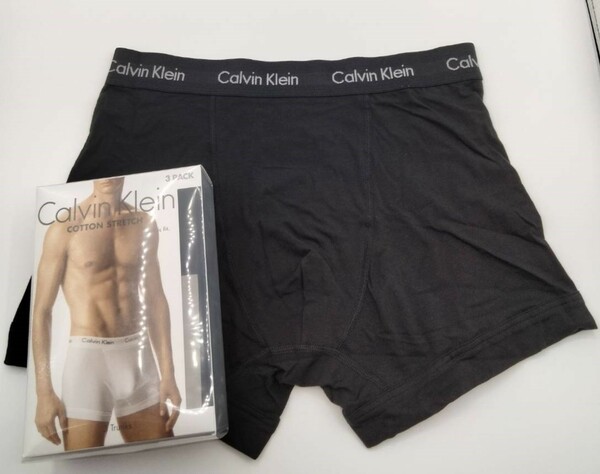 【Lサイズ】Calvin Klein(カルバンクライン) コットンストレッチ ボクサーパンツ 黒1枚 メンズボクサーパンツ 男性下着 U2662
