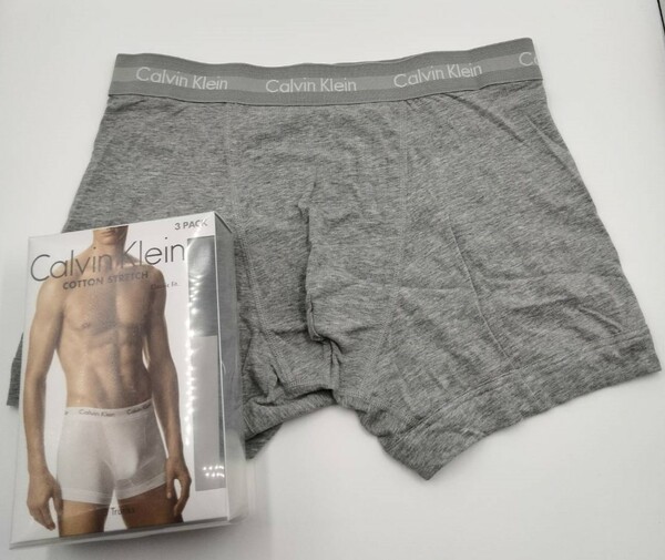 Calvin Klein(カルバンクライン) コットンストレッチ ボクサーパンツ Grey Mサイズ 1枚 メンズボクサーパンツ 男性下着 U2662