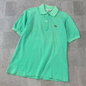 80’s CHEMISE LACOSTE シュミーズ ラコステ 鹿子 フレンチタイプ 半袖 ポロシャツ メンズ サイズ3 ライトグリーン ゴルフ golf