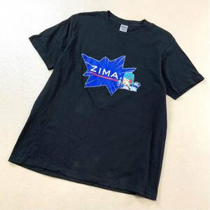 美品 希少 入手困難 ZIMA ジーマ ビッグロゴ 半袖 tシャツ メンズ Lサイズ ブラック 黒