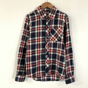  eminent . design GUTCHA Gotcha big design check flannel shirt men's S size red 