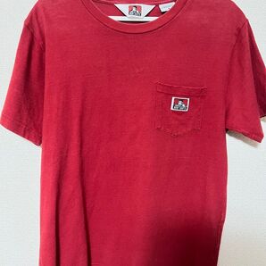 BEN DAVIS Tシャツ 夏服 古着 レッド ポケットTシャツ