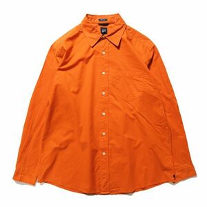 00's ギャップ GAP コットン ポプリン シャツ 長袖 (M) オレンジ ブロード リラックスフィット 00年代 旧タグ オールド 青タグ 2004年 Y2K