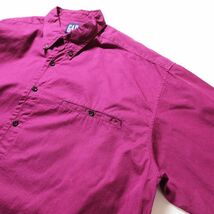 レア 90's ギャップ GAP コットン ツイル ボタンダウンシャツ 長袖 (XL位) 紫系 無地 90年代 旧タグ オールド 青タグ デカタグ Y2K_画像3
