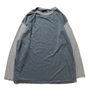 90's 00's ピューリタン 2トーン クルーネック ロングスリーブ Tシャツ 長袖 (XL) 切替 無地 ロンT 90年代 旧タグ オールド PURITAN レア