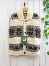 新品◆CANADIAN SWEATER カナディアンセーター◆カウチンセーター 雪柄 ニットベスト 38 定価42,000円_画像1