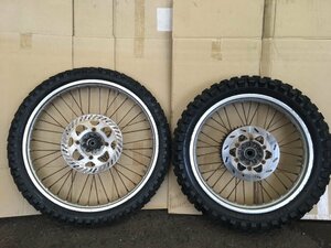 Kawasaki　KDX250SR　DX250F　前後ホイールセット　ディスク付　レストア　組み換え　流用　ＯＨベースにも（中古）2321-Z2368